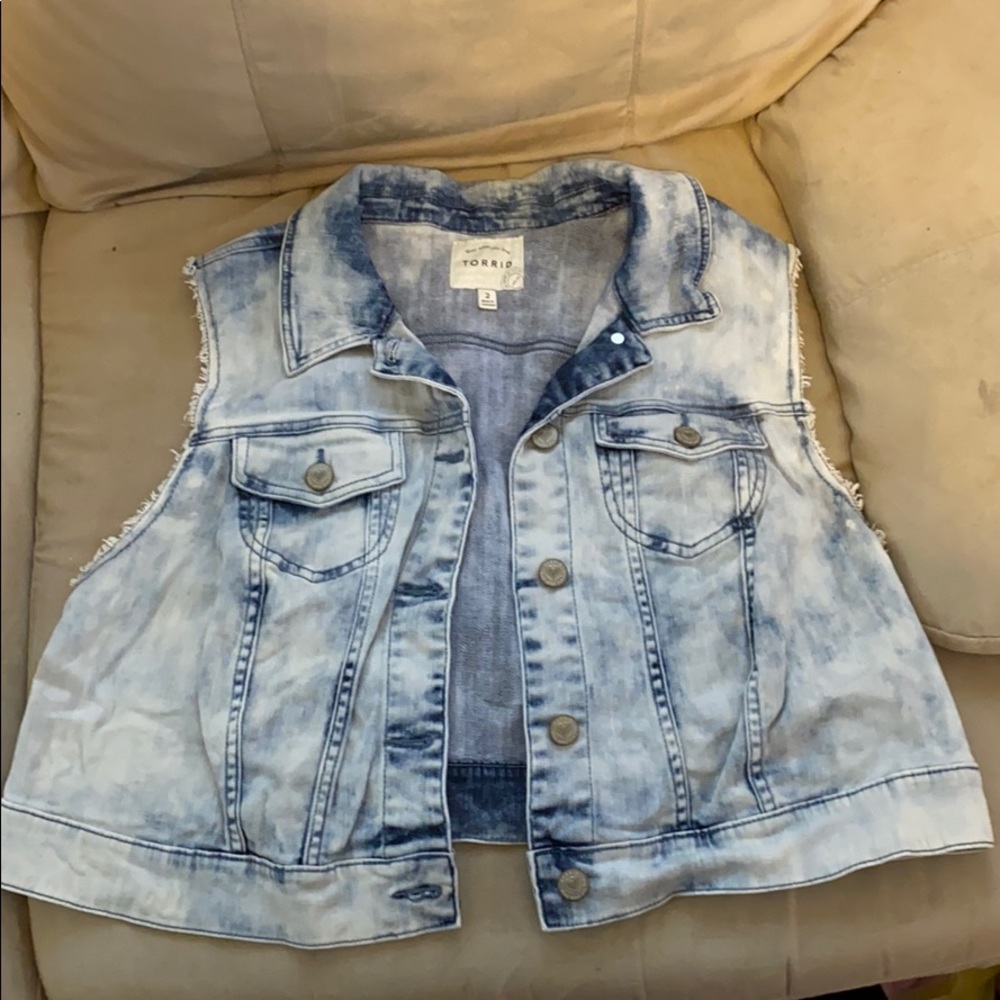 Acid wash Jean vest from torrid